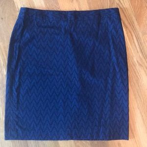 Banana Republic navy chevron eyelet pencil skirt